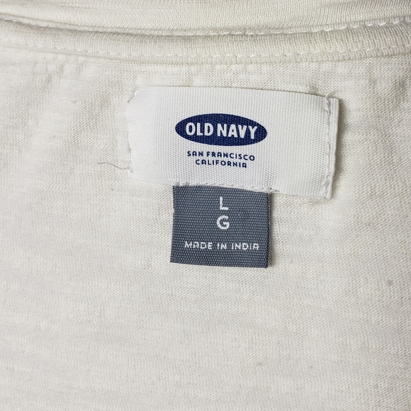 Old Navy Off White Cotton Calla Lily Shirt, Size Large - Picture 6 of 8